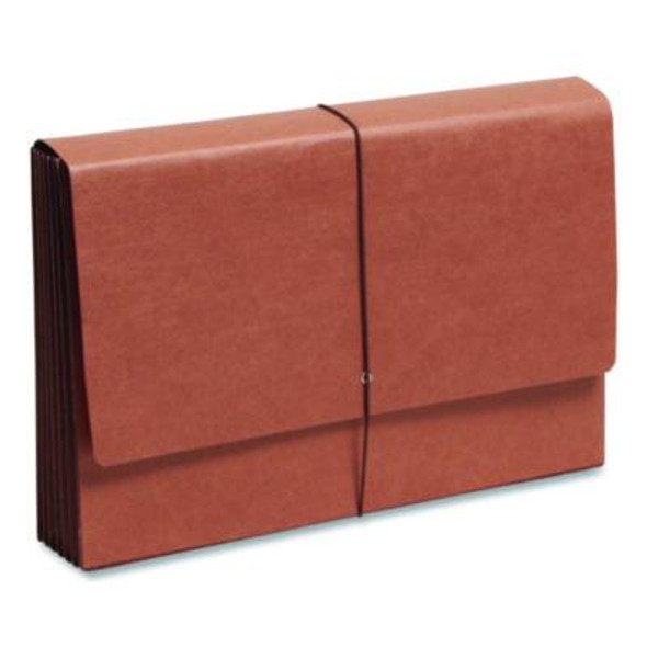 Tuff Expanding Wallets, 5.25" Expansion, 1 Section, Elastic Cord Closure, Legal Size, Redrope