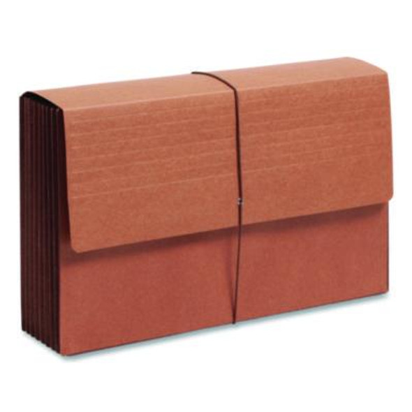 Tuff Expanding Wallets, 7" Expansion, 1 Section, Elastic Cord Closure, Legal Size, Redrope