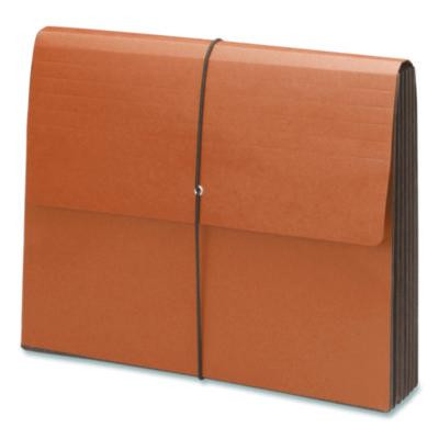 Recycled Redrope Wallets, 5.25" Expansion, 1 Section, Elastic Cord Closure, Letter Size, Redrope, 10/Box