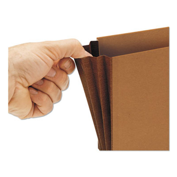Classic Expanding Wallets With Tear-Resistant Gussets, 3.5" Expansion, 1 Section, Elastic Cord Closure, Legal Size, Redrope