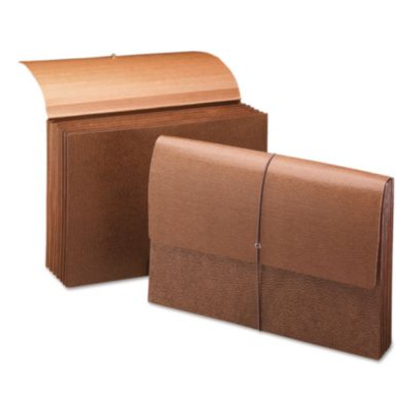Classic Expanding Partition Wallet With Tear Resistant Gusset/Elastic Cord, 5.25" Expansion, 6 Section, Legal Size, Redrope