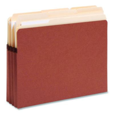 Supertab Pockets, 3.5" Expansion, Letter Size, Redrope, 25/Box