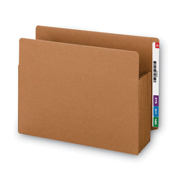 Heavy-Duty Redrope End Tab Tuff Pockets, 5.25" Expansion, Letter Size, Redrope, 10/Box