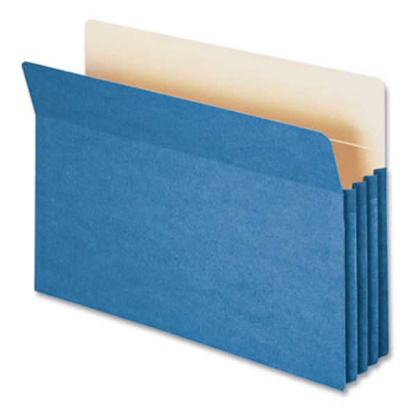 Colored File Pockets, 3.5" Expansion, Legal Size, Blue