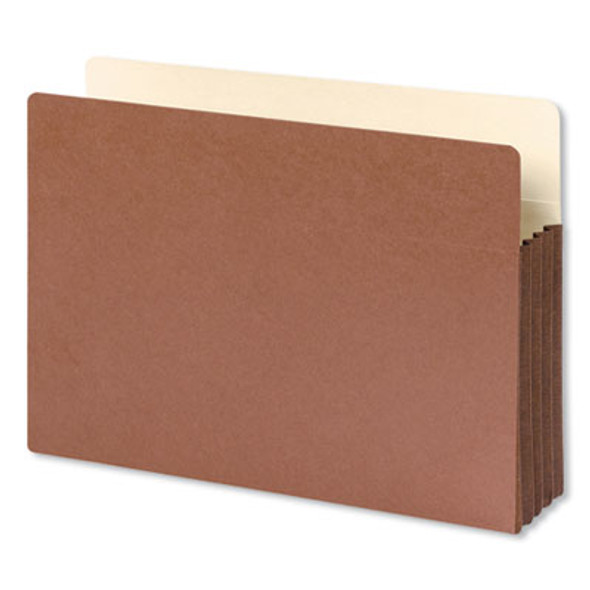 Redrope Drop-Front File Pockets With Fully Lined Gussets, 3.5" Expansion, Legal Size, Redrope, 10/Box