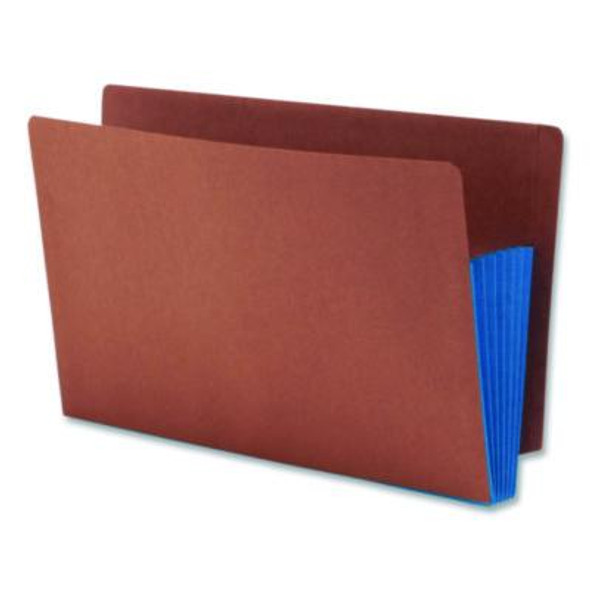 Redrope Drop-Front End Tab File Pockets, Fully Lined 6.5" High Gussets, 5.25" Expansion, Legal Size, Redrope/Blue, 10/Box