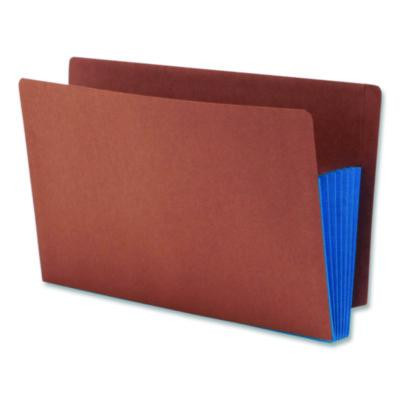 Redrope Drop-Front End Tab File Pockets, Fully Lined 6.5" High Gussets, 5.25" Expansion, Legal Size, Redrope/Blue, 10/Box