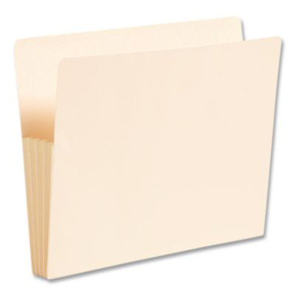 Manila End Tab File Pockets, 3.5" Expansion, Letter Size, Manila, 25/Box