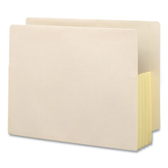 Manila End Tab File Pockets With Tear Resistant Gussets, 3.5" Expansion, Letter Size, Manila, 10/Box