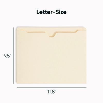 Manila File Jackets, 2-Ply Straight Tab, Letter Size, Manila, 100/Box