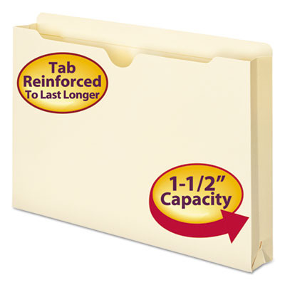Manila File Jackets, 2-Ply Straight-Tab, Legal-Size, Manila, 50/Box