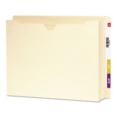 Heavyweight End Tab File Jacket With 2" Expansion, Straight Tab, Letter Size, Manila, 25/Box