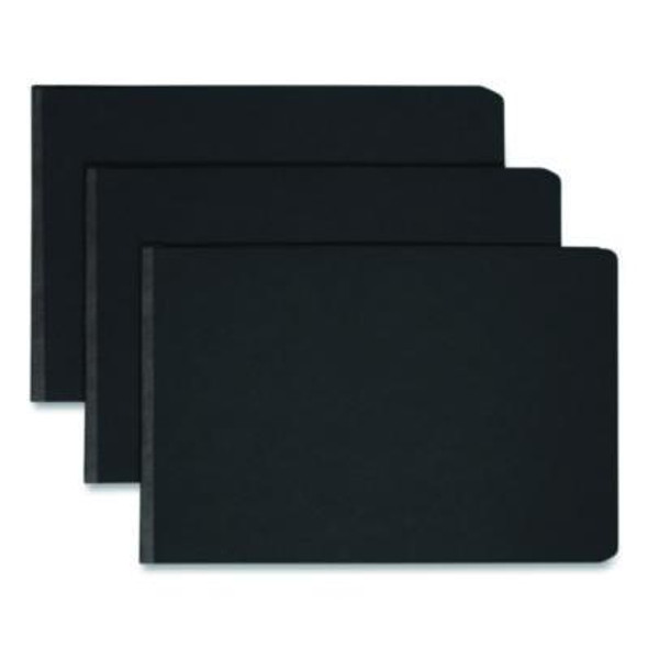Prong Fastener Premium Pressboard Report Cover, Two-Piece Prong Fastener, 3" Capacity, 11 X 17, Black/Black