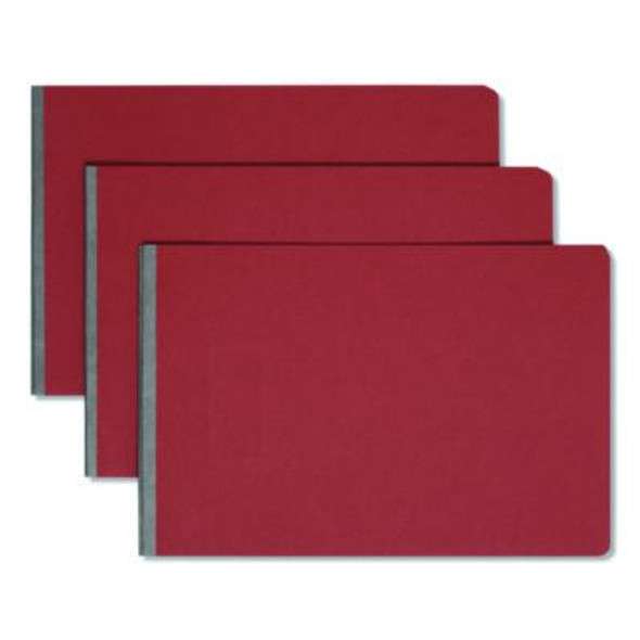 Prong Fastener Premium Pressboard Report Cover, Two-Piece Prong Fastener, 3" Capacity, 11 X 17, Red/Red