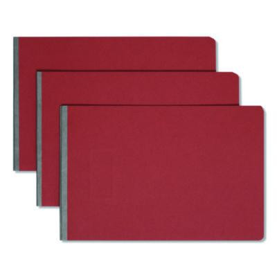 Prong Fastener Premium Pressboard Report Cover, Two-Piece Prong Fastener, 3" Capacity, 11 X 17, Red/Red