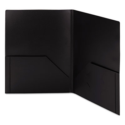 Frame View Poly Two-Pocket Folder, Accommodates (100) 11 x 8.5 Sheets, Clear/Black, 5/Pack