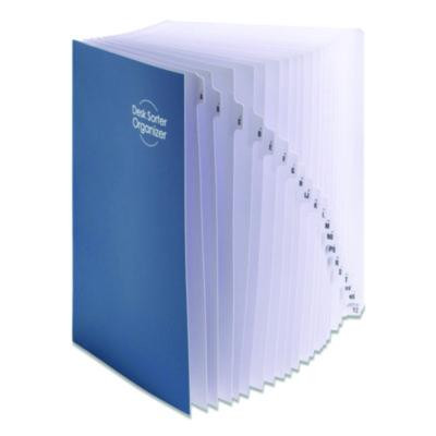 Deluxe Expandable Indexed Desk File/Sorter, Reinforced Tabs, 20 Dividers, Alpha/Numeric Index, Legal Size, Dark Blue Cover