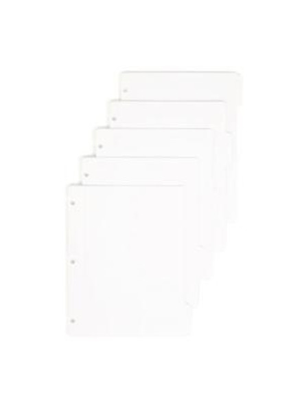 Three-Ring Binder Index Divider, 5-Tab, 11 X 8.5, White, 20 Sets