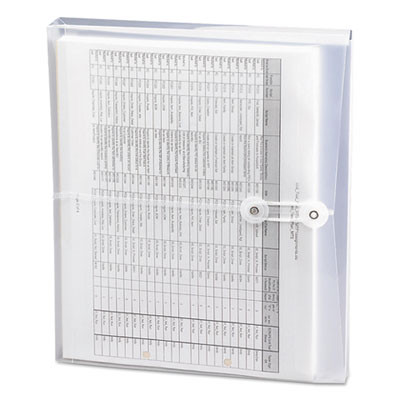 Poly String And Button Interoffice Envelopes, Open-Side (Horizontal), 9.75 x 11.63, Clear, 5/Pack