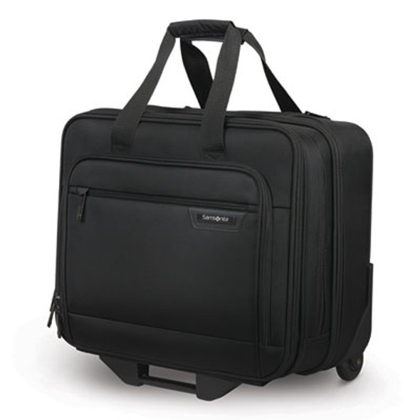 Rolling Business Case, Fits Devices Up To 15.6", Polyester, 16.54 x 8 x 9.06, Black