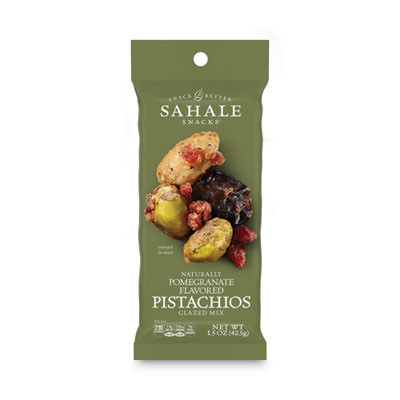 Glazed Mixes, Pomegranate Pistachio Almond, 1.5 Oz Pouch, 18/Carton