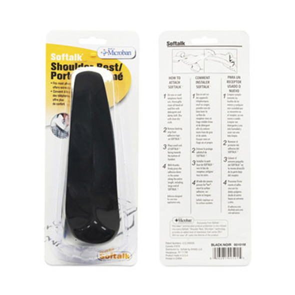 Standard Telephone Shoulder Rest, 2.63 x 7.5 x 2.25, Black