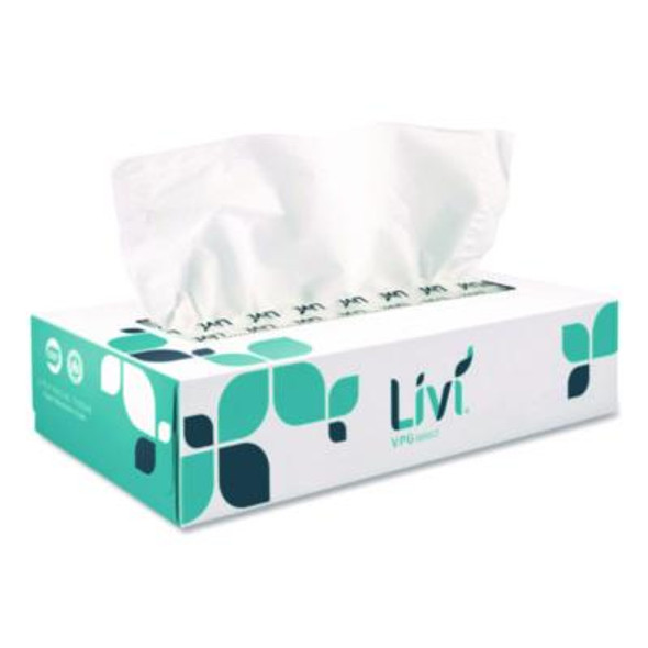 Flat Box Facial Tissue, 2-Ply, White, 100 Sheets/Box, 30 Boxes/Carton