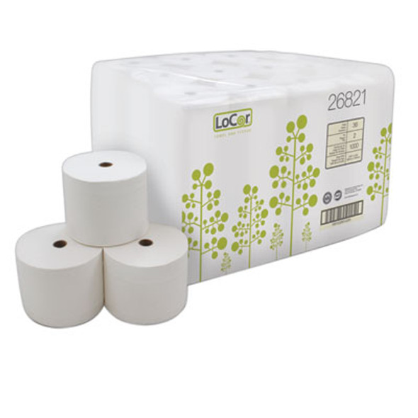 High-Capacity Bath Tissue, 2-Ply, White, 1,000 Sheets/Roll, 36 Rolls/Carton