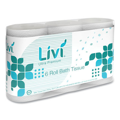 Bath Tissue, 2-Ply, White, 425 Sheets/Roll, 36 Rolls/Carton