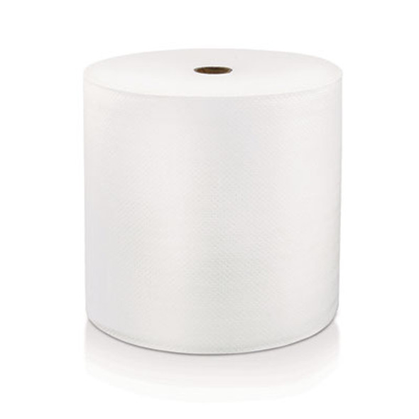 Hard Wound Roll Towel, 1-Ply, 8" x 800 Ft, White, 6 Rolls/Carton
