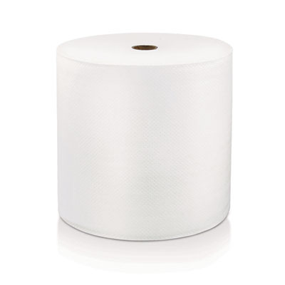 Hard Wound Roll Towel, 1-Ply, 8" x 800 Ft, White, 6 Rolls/Carton