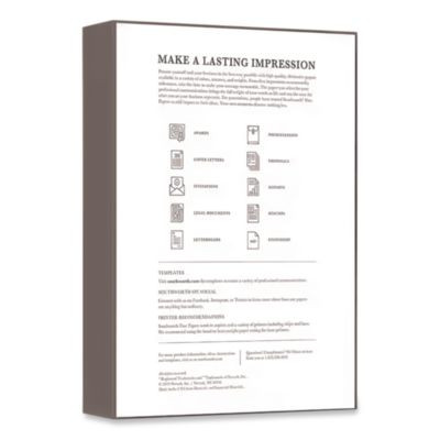 25% Cotton Business Paper, Ruled, 95 Bright, 20 Lb Bond Weight, 8.5 x 14, White, 500 Sheets/Ream