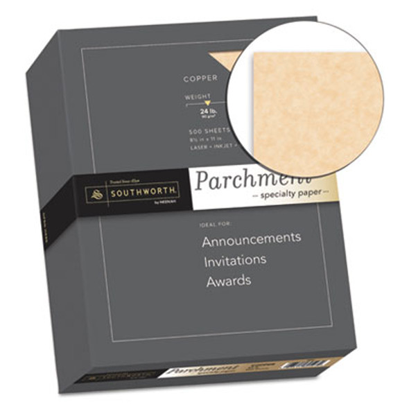 Parchment Specialty Paper, 24 Lb Bond Weight, 8.5 x 11, Copper, 500/Box