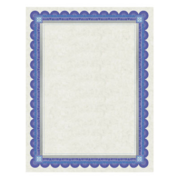 Parchment Certificates, Academic, 8.5 X 11, Ivory With Blue/Silver Foil Border, 15/Pack