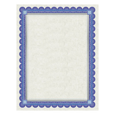 Parchment Certificates, Academic, 8.5 X 11, Ivory With Blue/Silver Foil Border, 15/Pack
