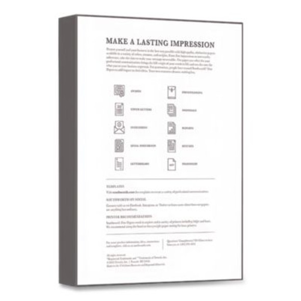 100% Cotton Business Paper, 32 Lb Bond Weight, 8.5 x 11, Ivory, 250/Pack