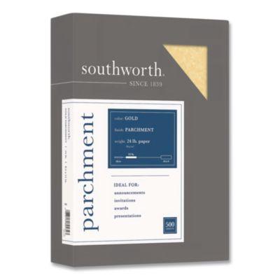 Parchment Specialty Paper, 24 Lb Bond Weight, 8.5 x 11, Gold, 100/Pack