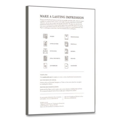 100% Cotton Resume Paper, 24 Lb Bond Weight, 8.5 x 11, Ivory, 100/Pack