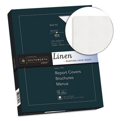25% Cotton Linen Cover Stock, 65-Lb Cover Weight, 8.5 x 11, 100/Pack