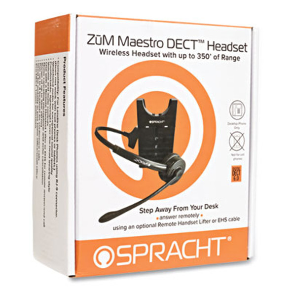 Zum Maestro Dect Monaural Over The Head Headset, Black