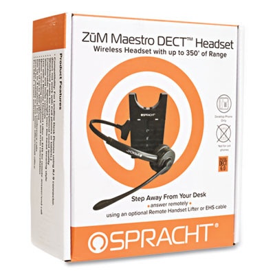 Zum Maestro Dect Monaural Over The Head Headset, Black