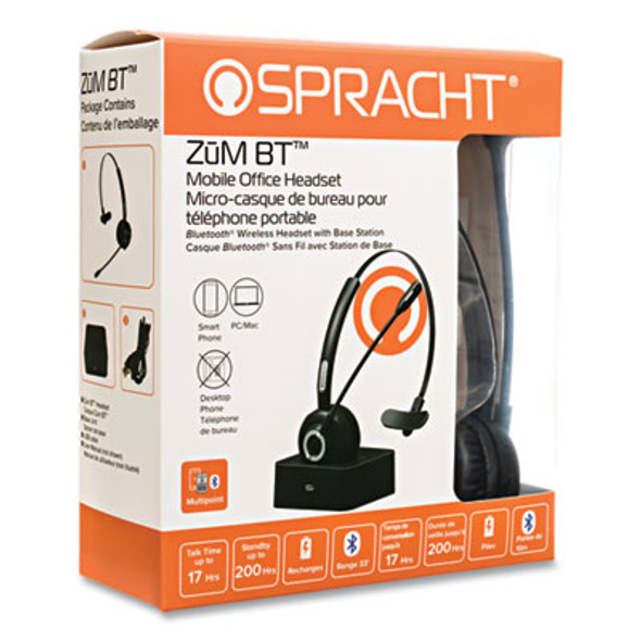 Zum Bt Mobile Office Monaural Over The Head Headset, Black