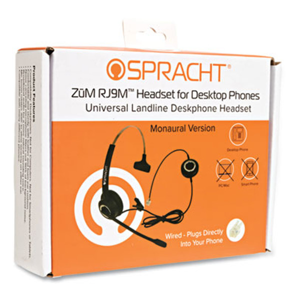 Zum Zumrj9M Monaural Over The Head Headset, Black
