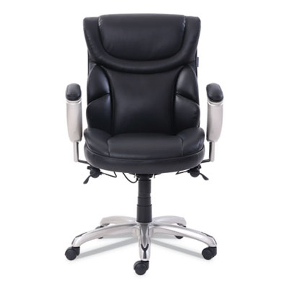 Emerson Task Chair, Supports Up To 300 Lb, 18.75" To 21.75" Seat Height, Black Seat/Back, Silver Base