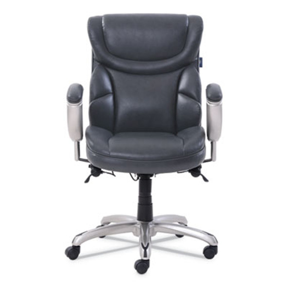 Emerson Task Chair, Supports Up To 300 Lb, 18.75" To 21.75" Seat Height, Gray Seat/Back, Silver Base