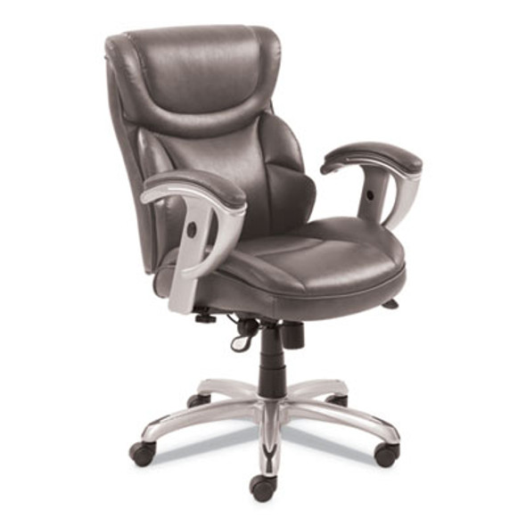 Emerson Task Chair, Supports Up To 300 Lb, 18.75" To 21.75" Seat Height, Gray Seat/Back, Silver Base