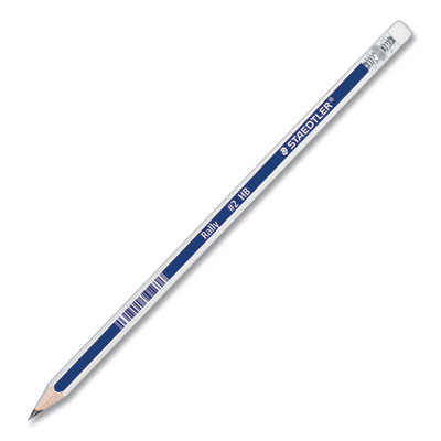 Woodcase Pencil, Hb #2, Black Lead, Blue/White Barrel, 12/Pack