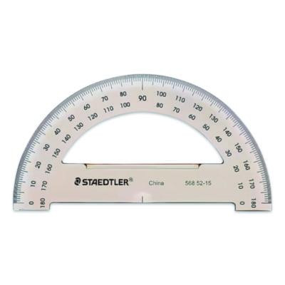 Mars College Protractor, Plastic, 6" Ruler Edge/180 Degree, Transparent Tinted
