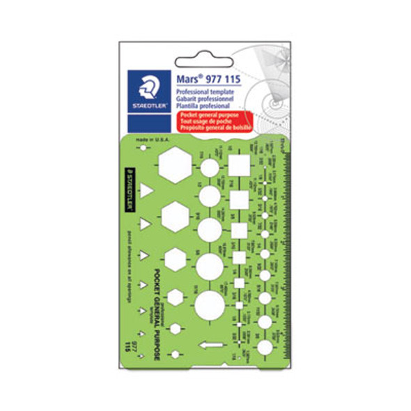 Templates, 40 Geometric Shapes, 3.63 X 5.13, Green