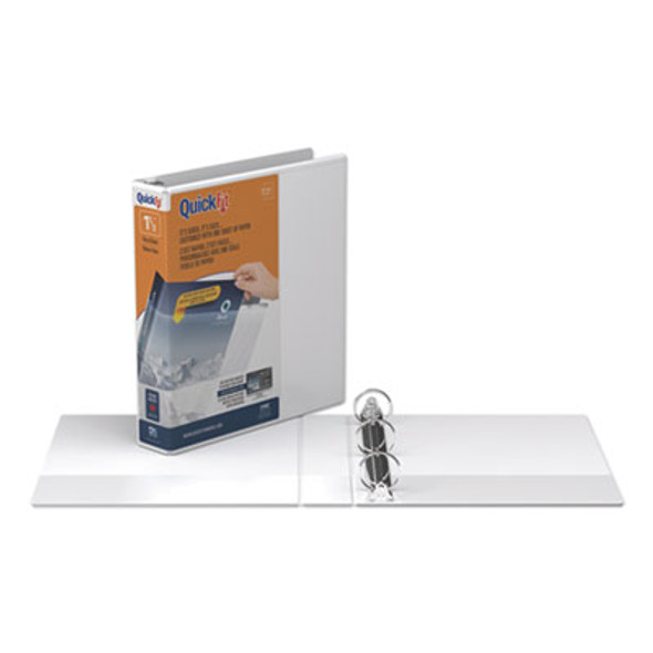 Quickfit Round-Ring View Binder, 3 Rings, 1.5" Capacity, 11 X 8.5, White